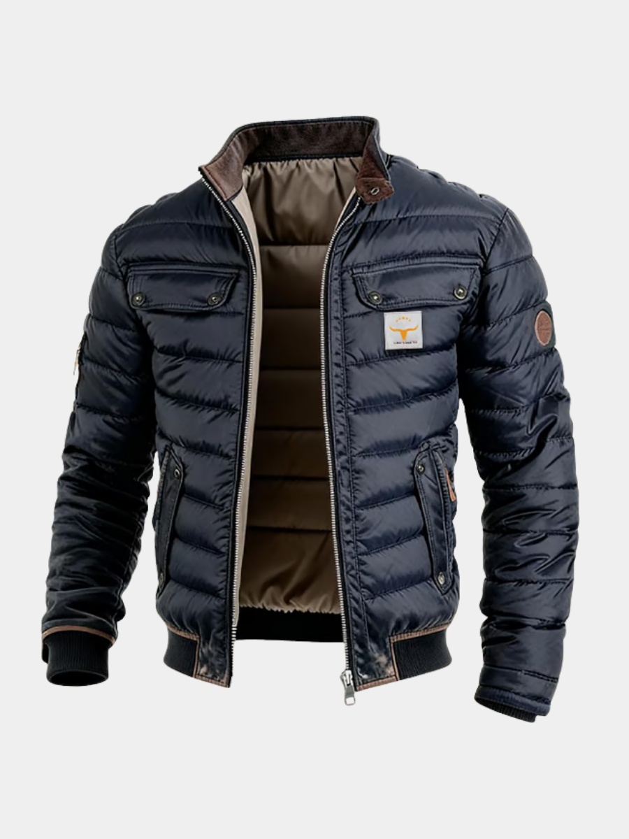 Men's Quilted Puffer Zip-Up Jacket