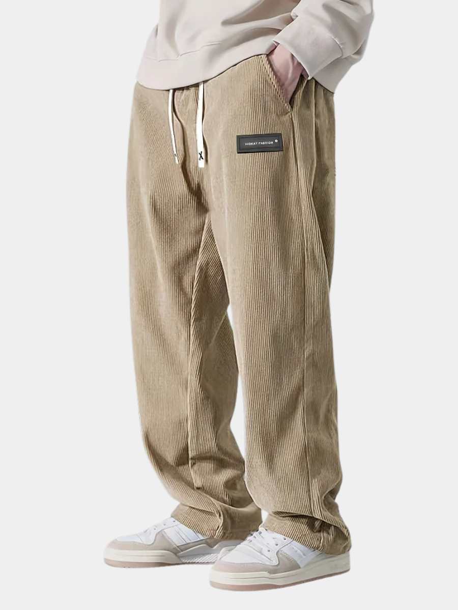 Pantalon en velours côtelé à coupe décontractée pour homme