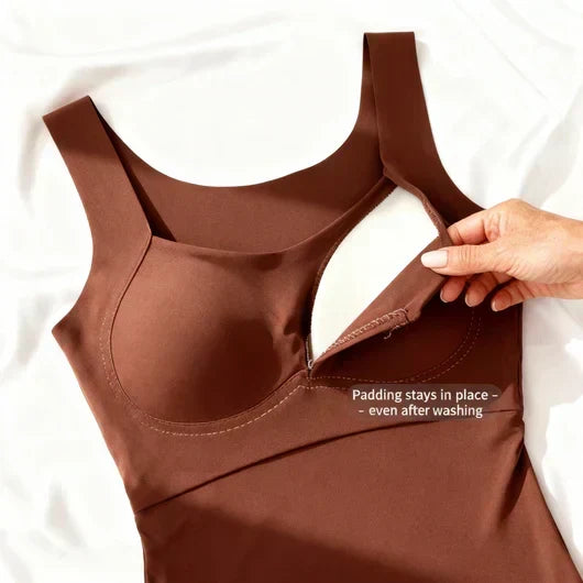 Top femme sans manches à encolure carrée et coupe ajustée