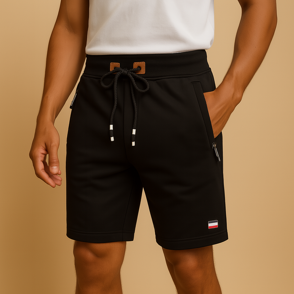 Short léger en jersey avec cordon de serrage et poche zippée pour homme