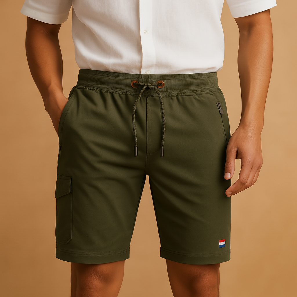 Short léger en jersey avec cordon de serrage et poche zippée pour homme