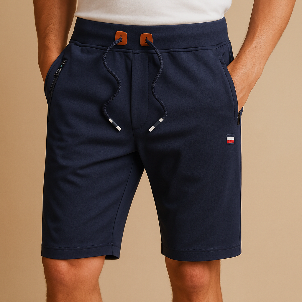 Short léger en jersey avec cordon de serrage et poche zippée pour homme
