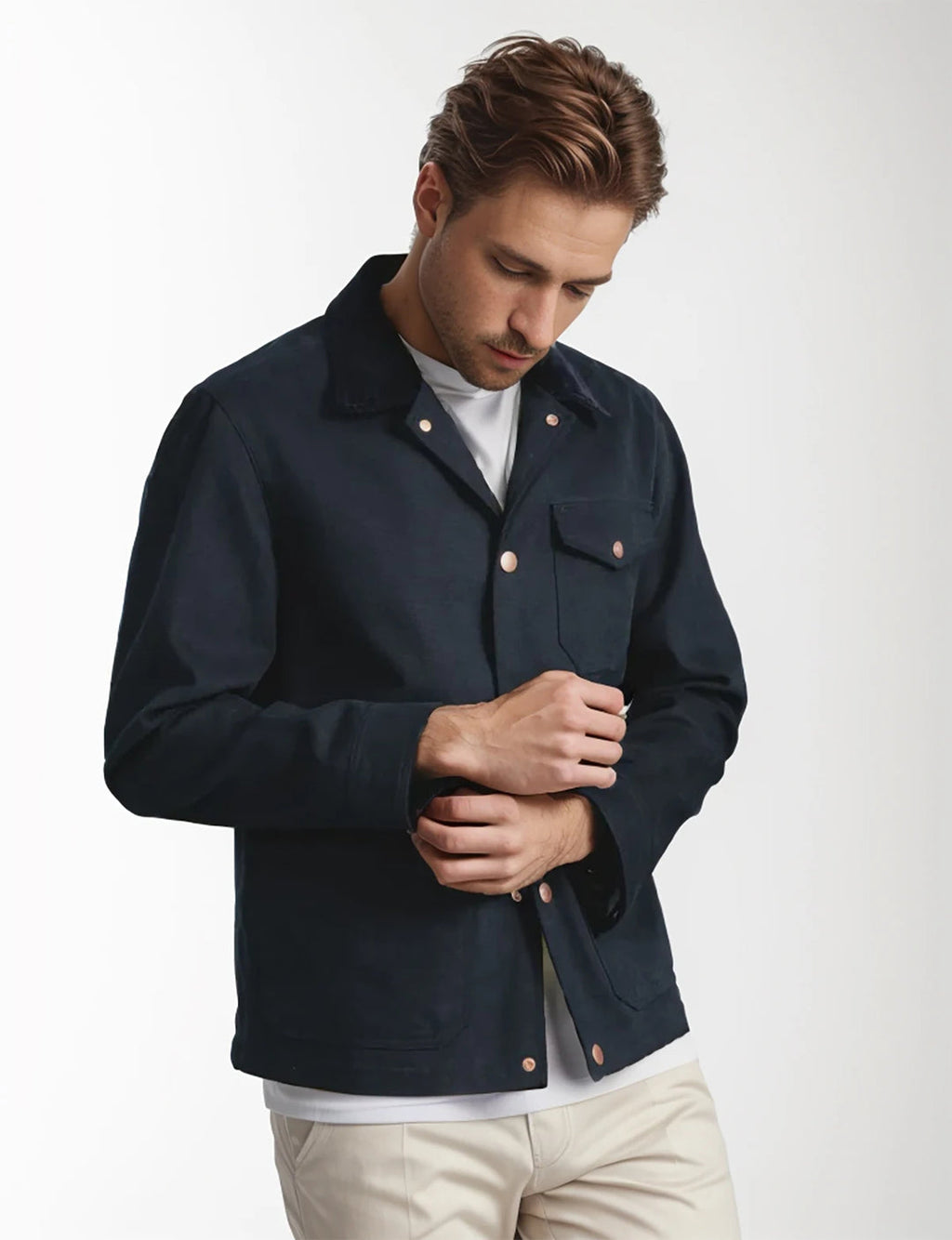 Men's Button-Down Jacket | Relaxed Fit Casual Outerwear