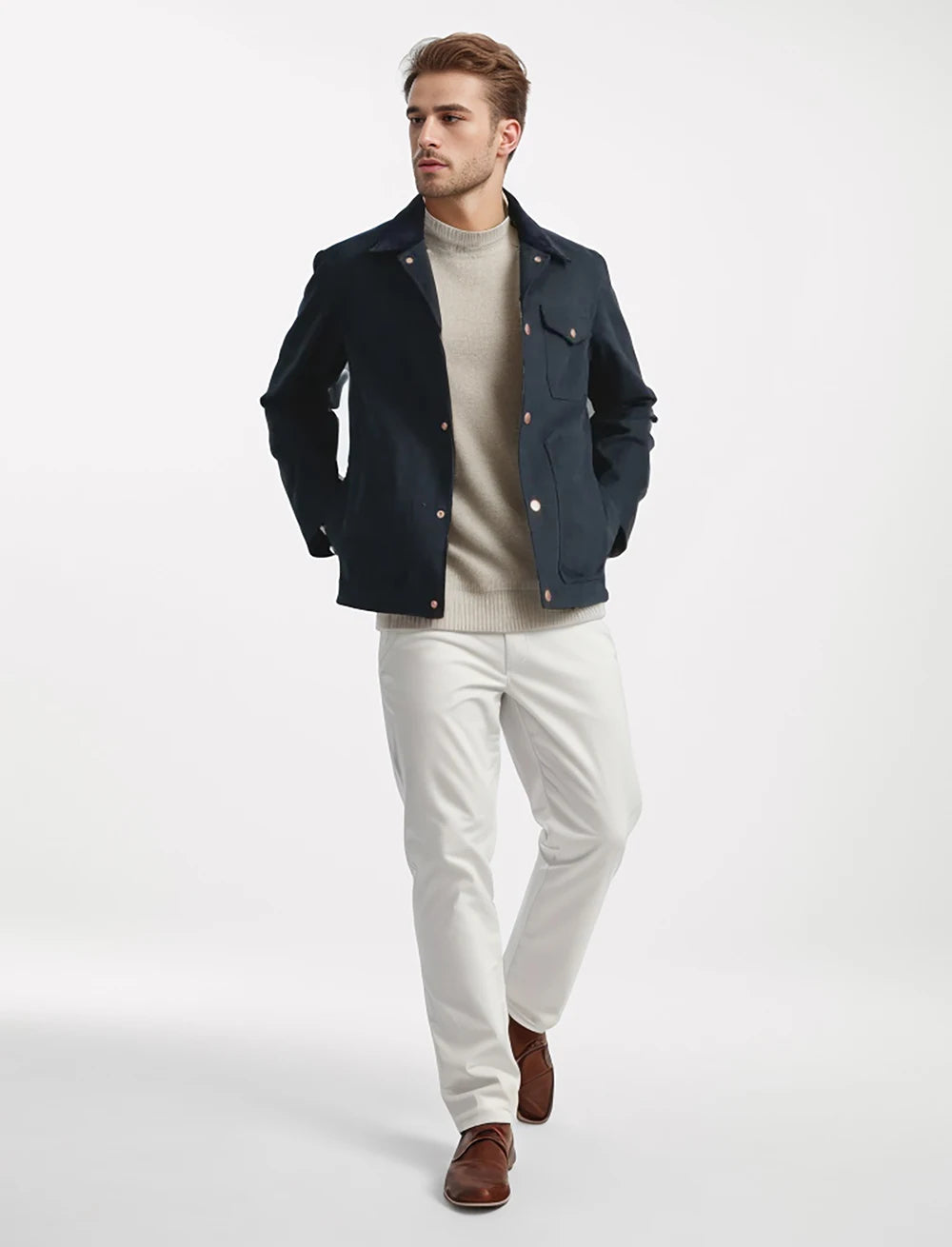 Men's Button-Down Jacket | Relaxed Fit Casual Outerwear