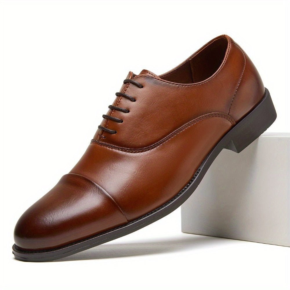 Chaussures habillées Oxford classiques à lacets et bout fleuri pour homme
