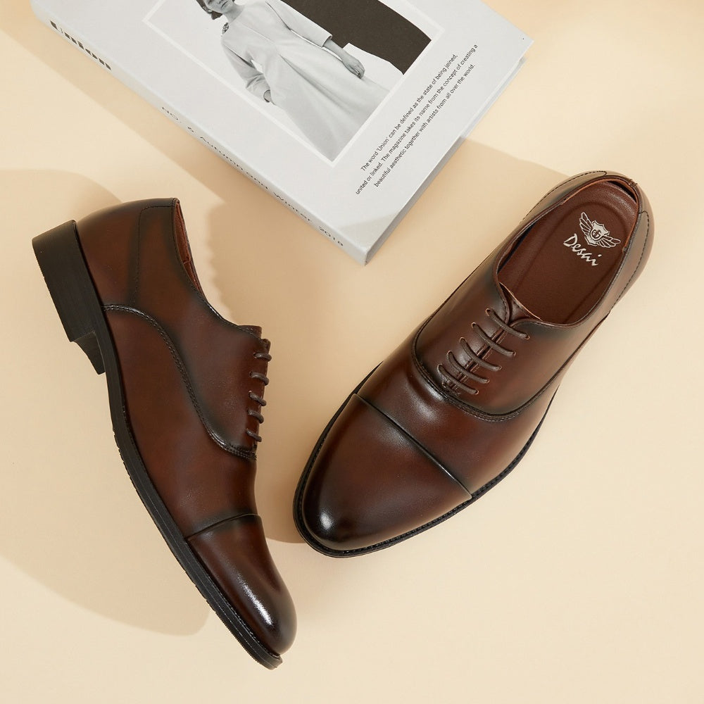Men's Classic Cap-Toe Oxford Lace-Up Dress Shoes