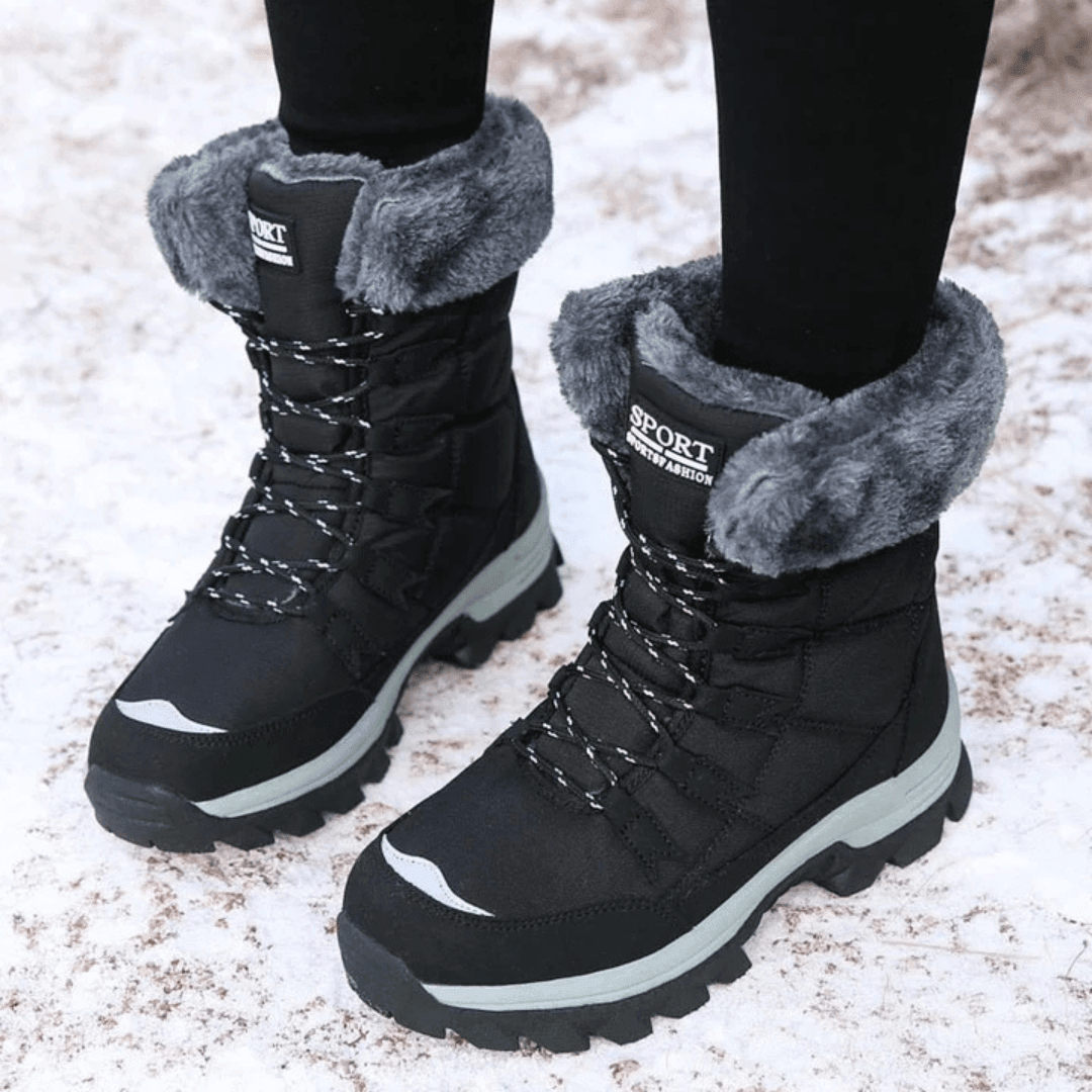 Bottes de neige imperméables pour femme | Bottes d’hiver chaudes doublées en fausse fourrure