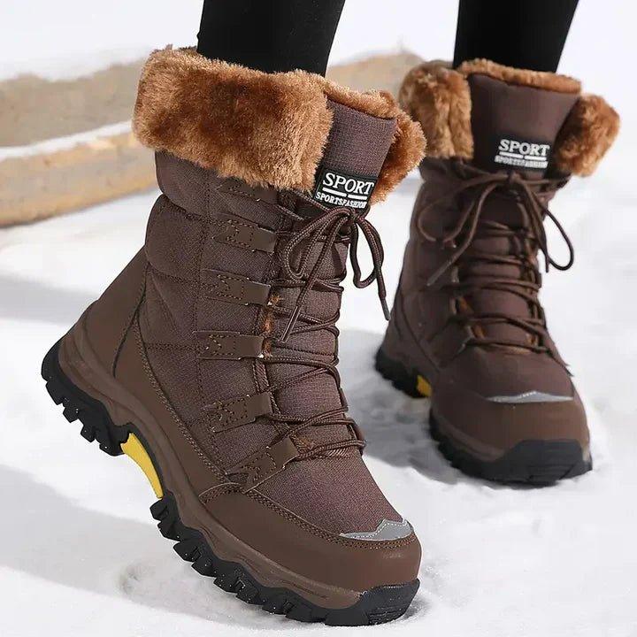 Bottes de neige imperméables pour femme | Bottes d’hiver chaudes doublées en fausse fourrure