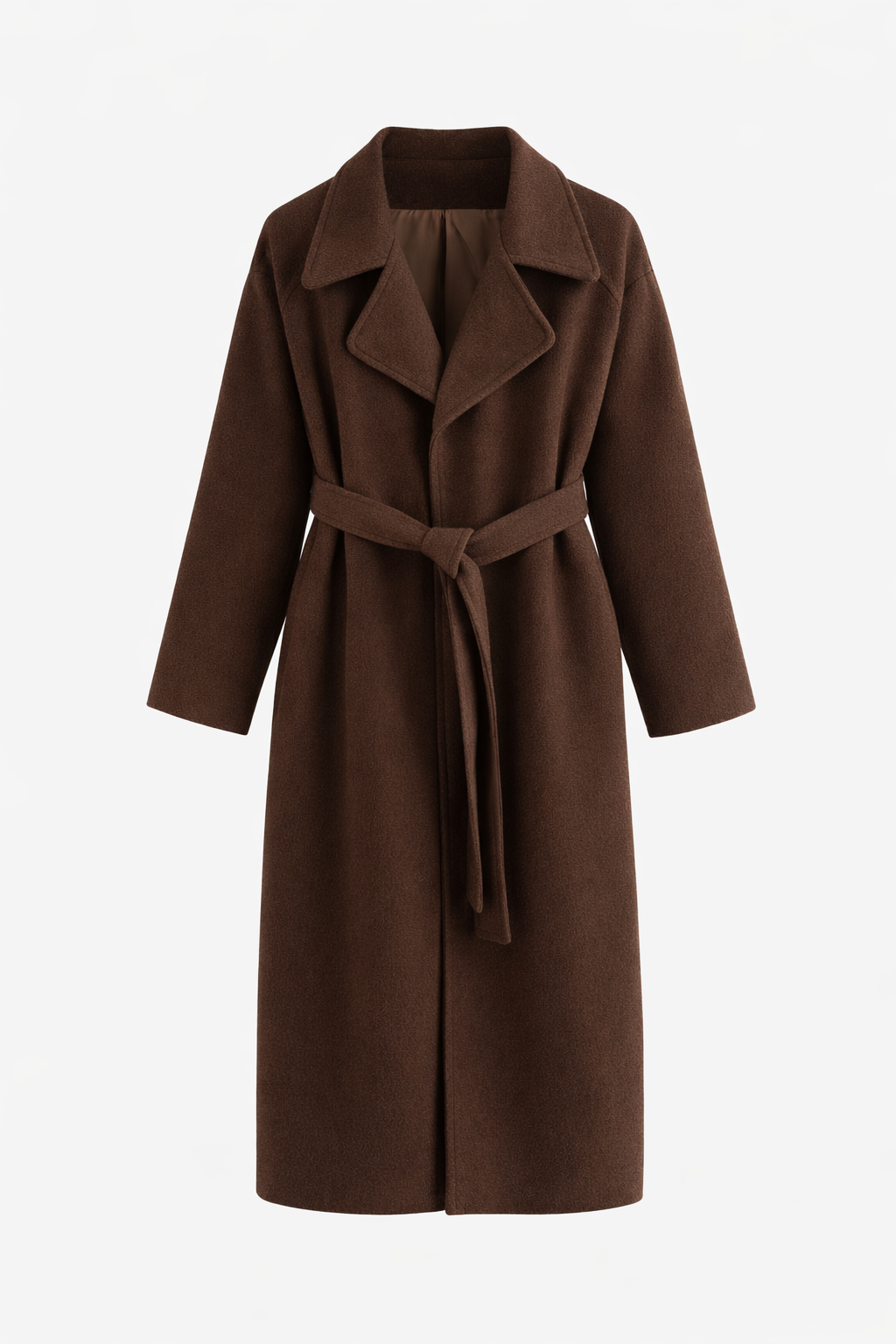 Manteau long ceinturé pour femme | Mélange de laine qui souligne la taille