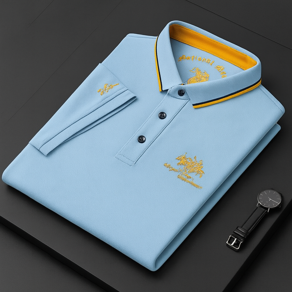 Polo brodé à manches courtes pour homme