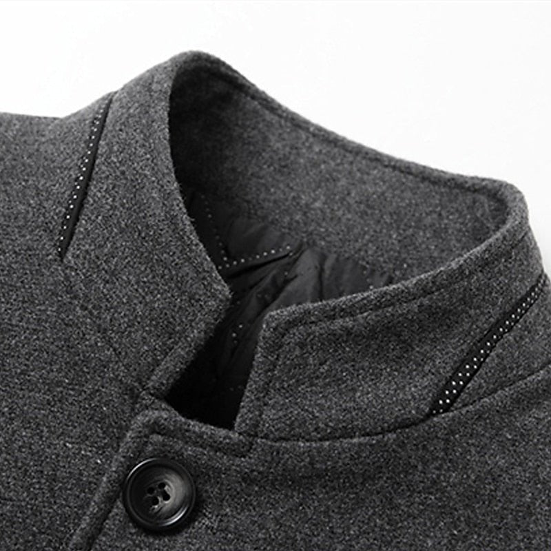 Men's Stand-Collar Lined Trench Coat | Tailored Fit