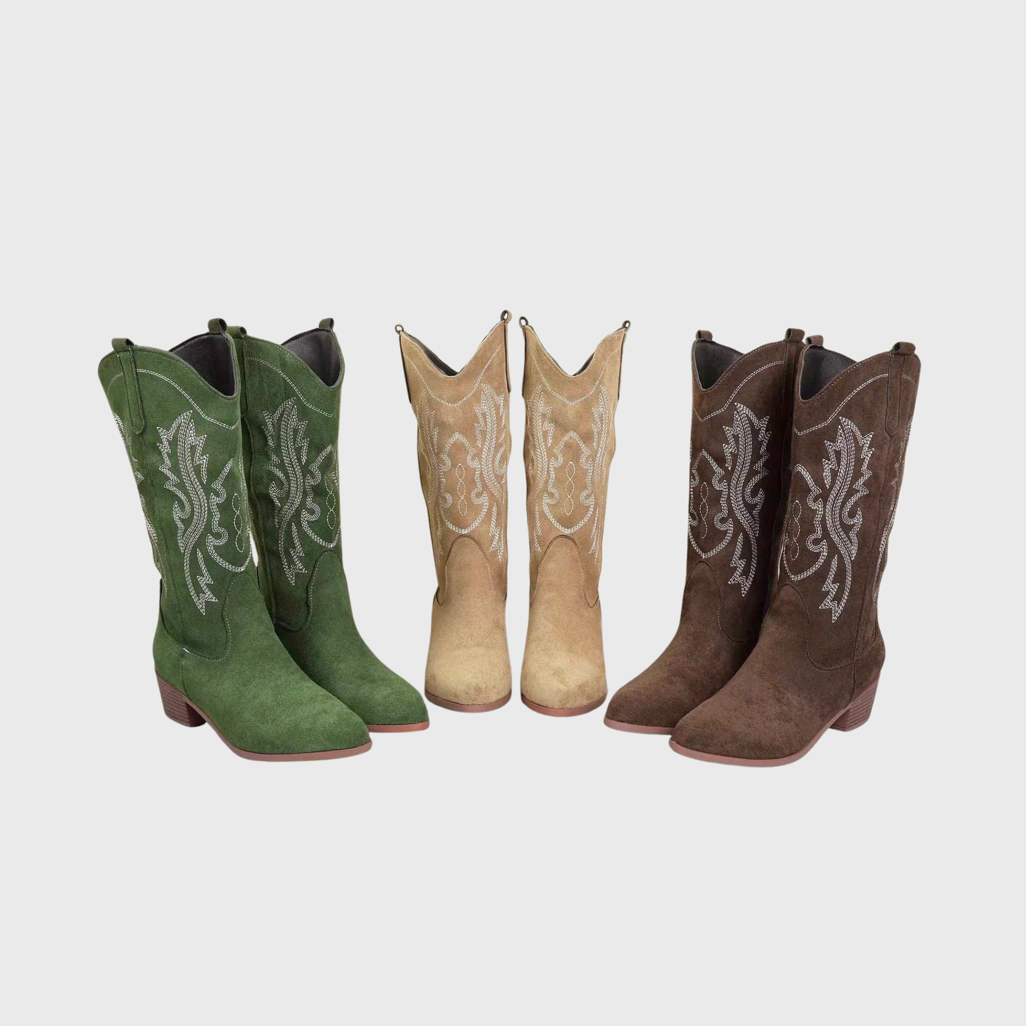 Women’s Wide-Fit Western Cowboy Boots with Embroidery