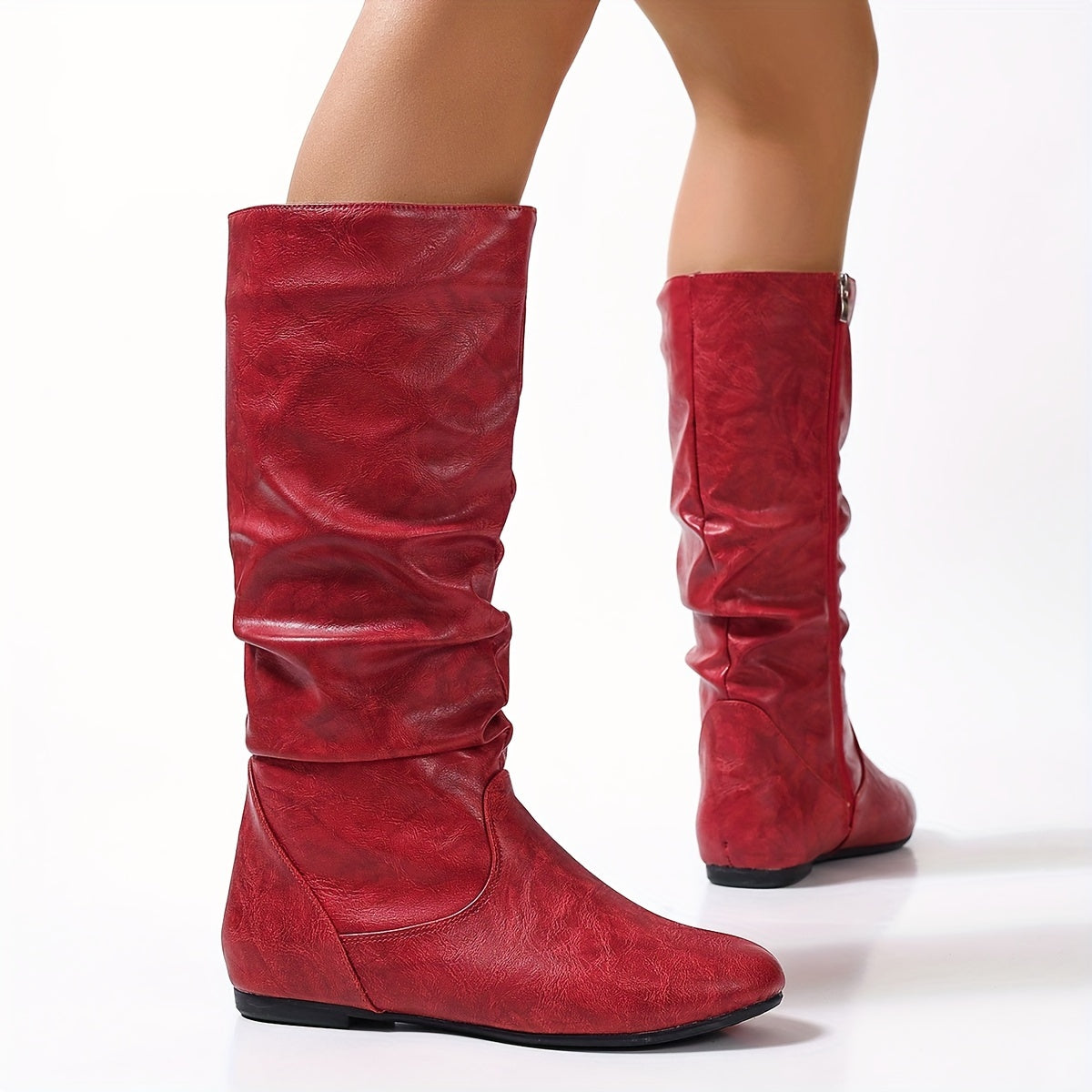 Women’s Slouch Knee-High Boots with Side Zip
