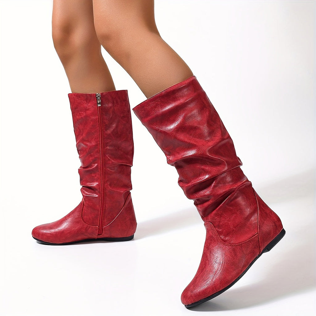 Women’s Slouch Knee-High Boots with Side Zip