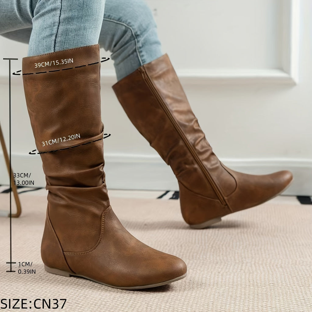 Women’s Slouch Knee-High Boots with Side Zip
