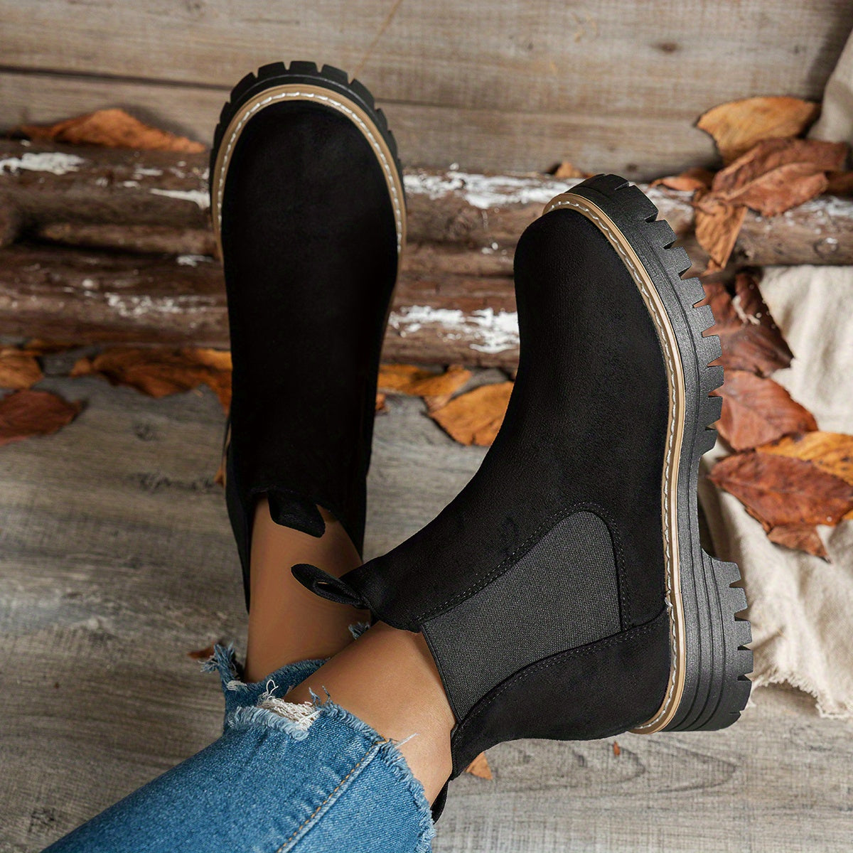 Women’s Chunky Chelsea Ankle Boots with Lug Sole