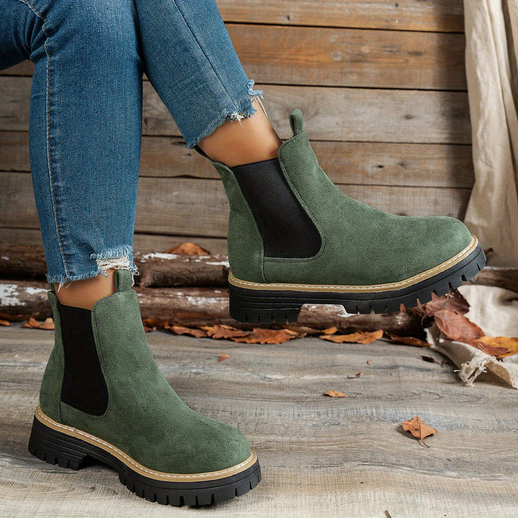 Women’s Chunky Chelsea Ankle Boots with Lug Sole