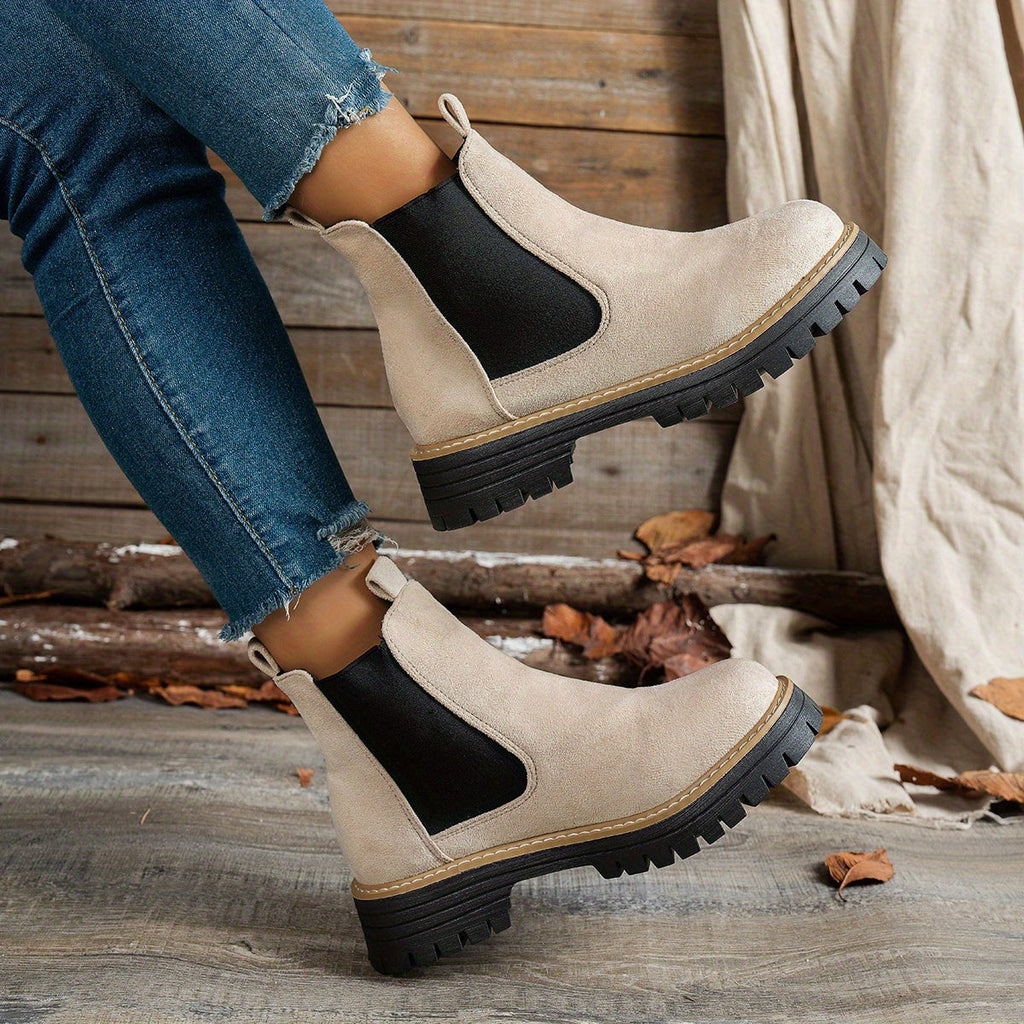 Women’s Chunky Chelsea Ankle Boots with Lug Sole