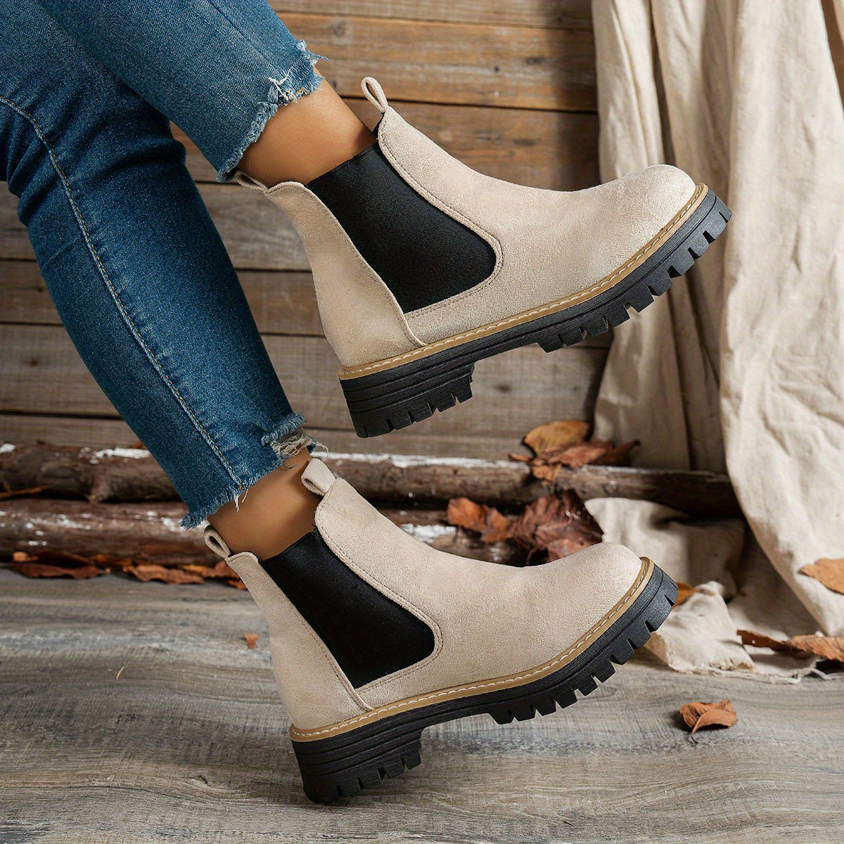 Women’s Chunky Chelsea Ankle Boots with Lug Sole