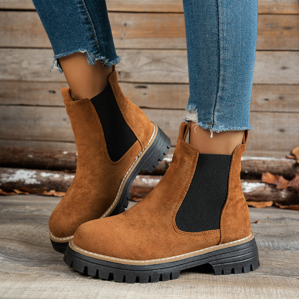 Women’s Chunky Chelsea Ankle Boots with Lug Sole