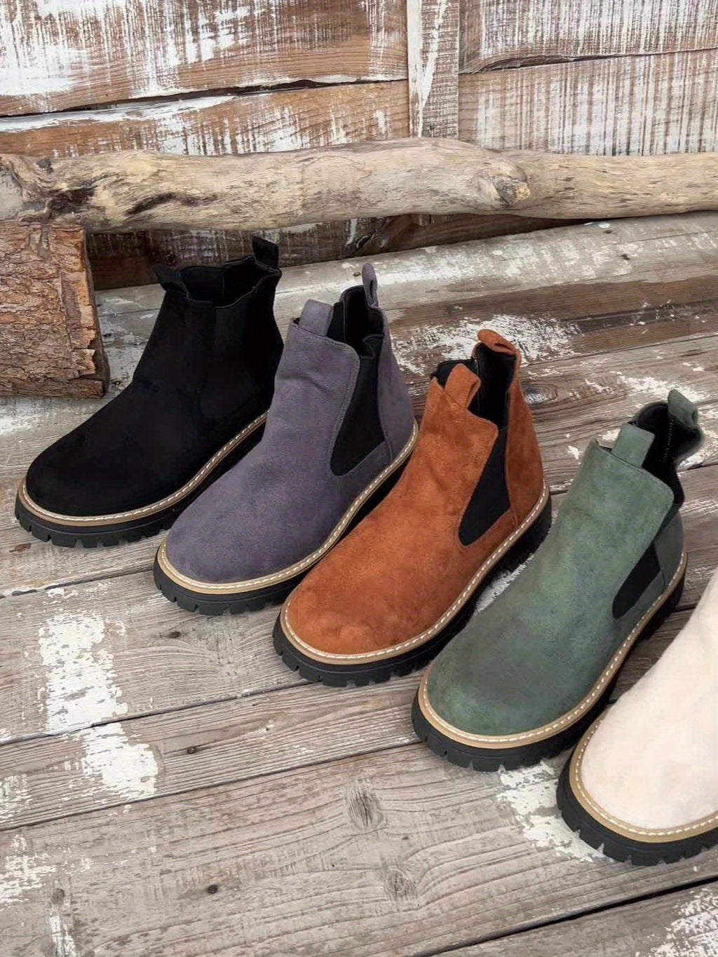 Women’s Chunky Chelsea Ankle Boots with Lug Sole