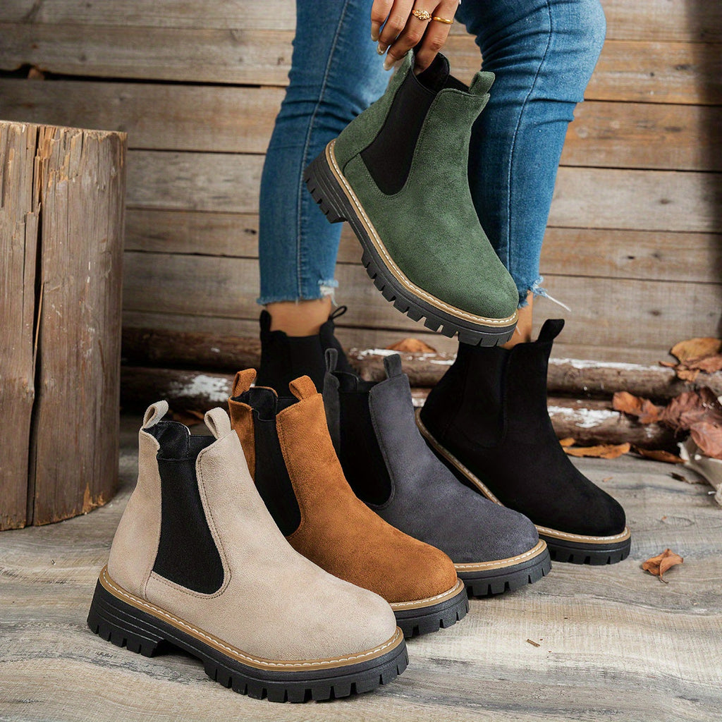 Women’s Chunky Chelsea Ankle Boots with Lug Sole