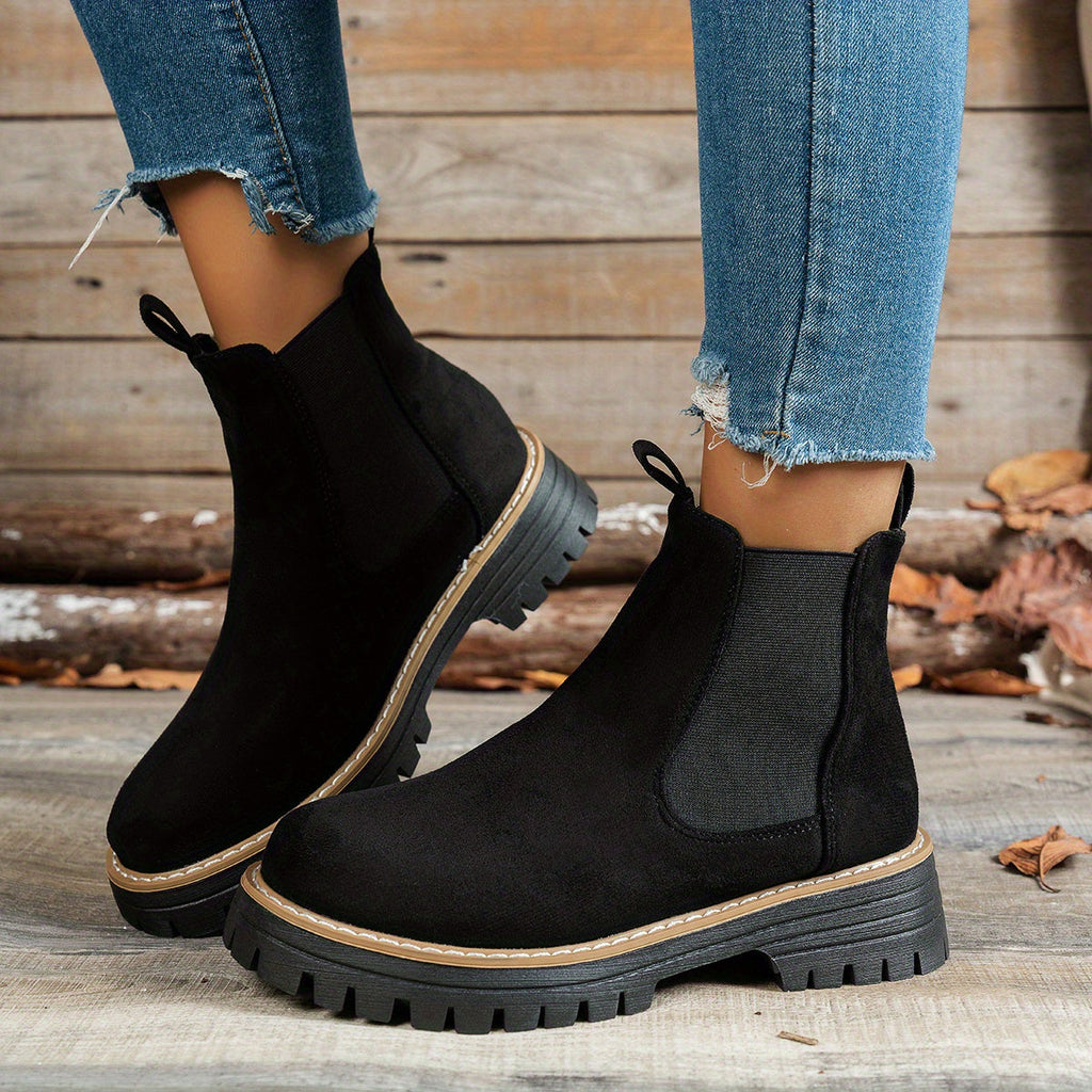 Women’s Chunky Chelsea Ankle Boots with Lug Sole