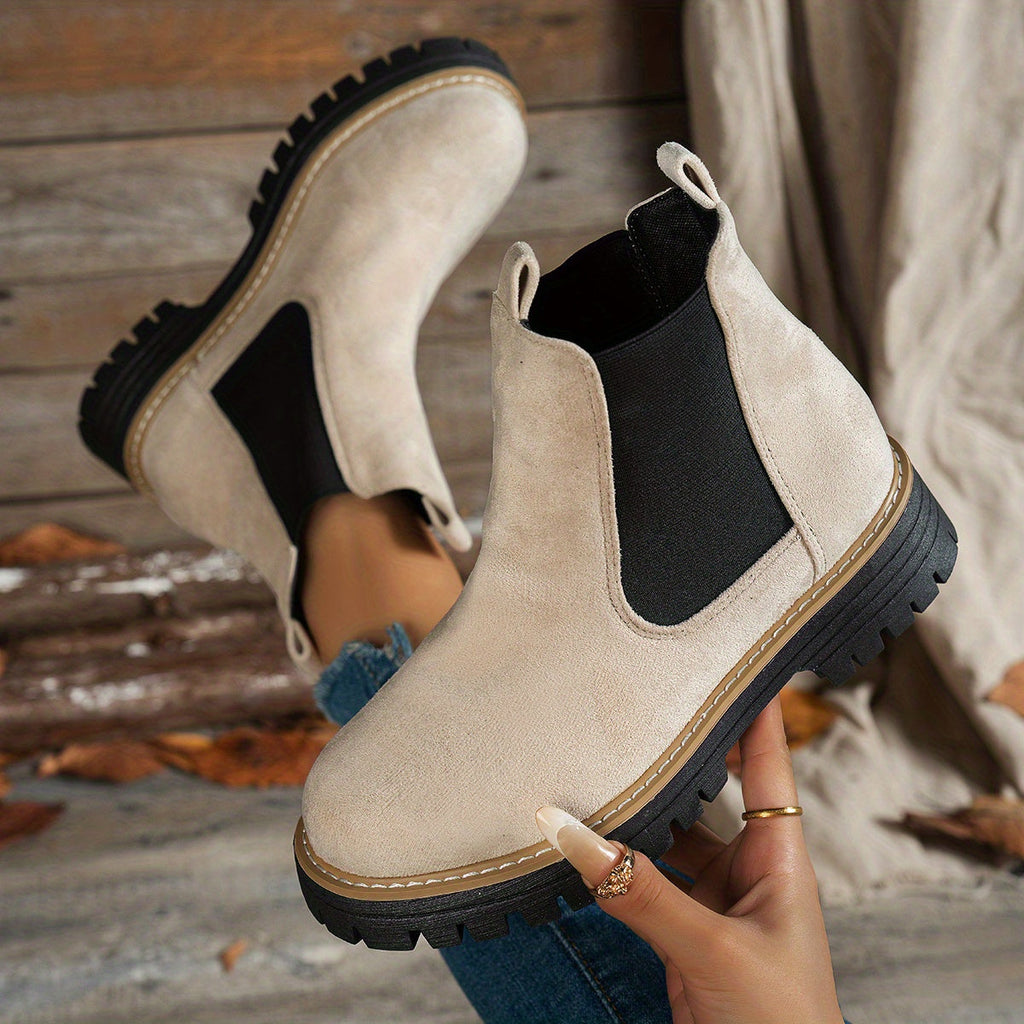 Women’s Chunky Chelsea Ankle Boots with Lug Sole