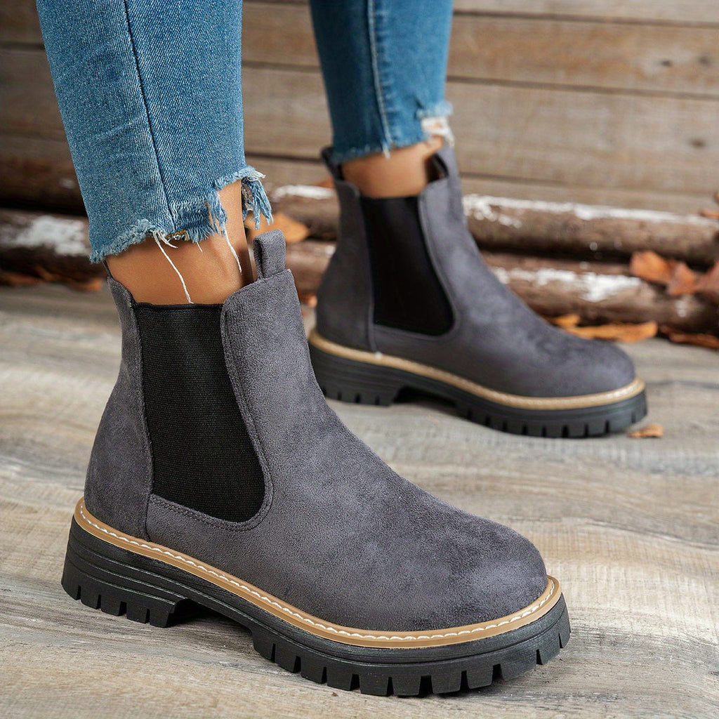 Women’s Chunky Chelsea Ankle Boots with Lug Sole