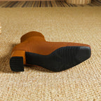 Women’s Knitted Sock Ankle Boots with Block Heel