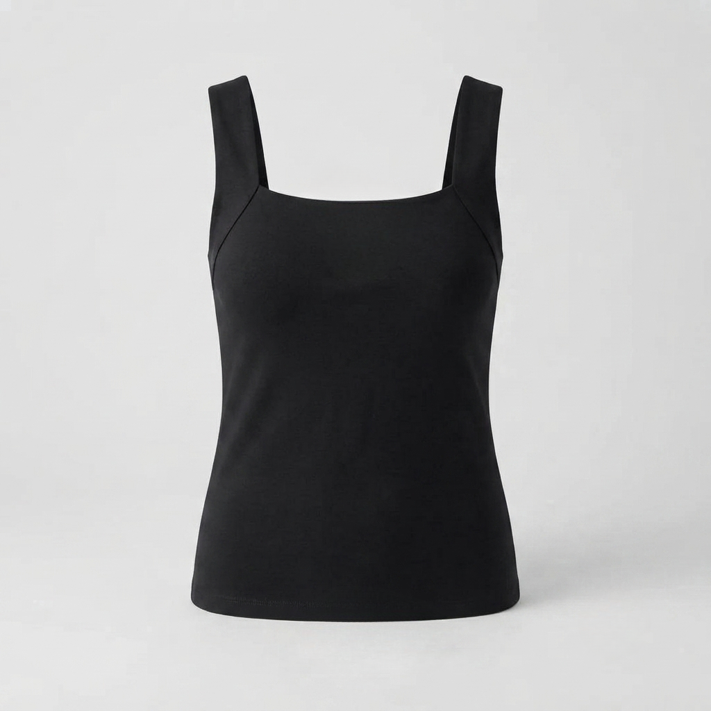 Top femme sans manches à encolure carrée et coupe ajustée