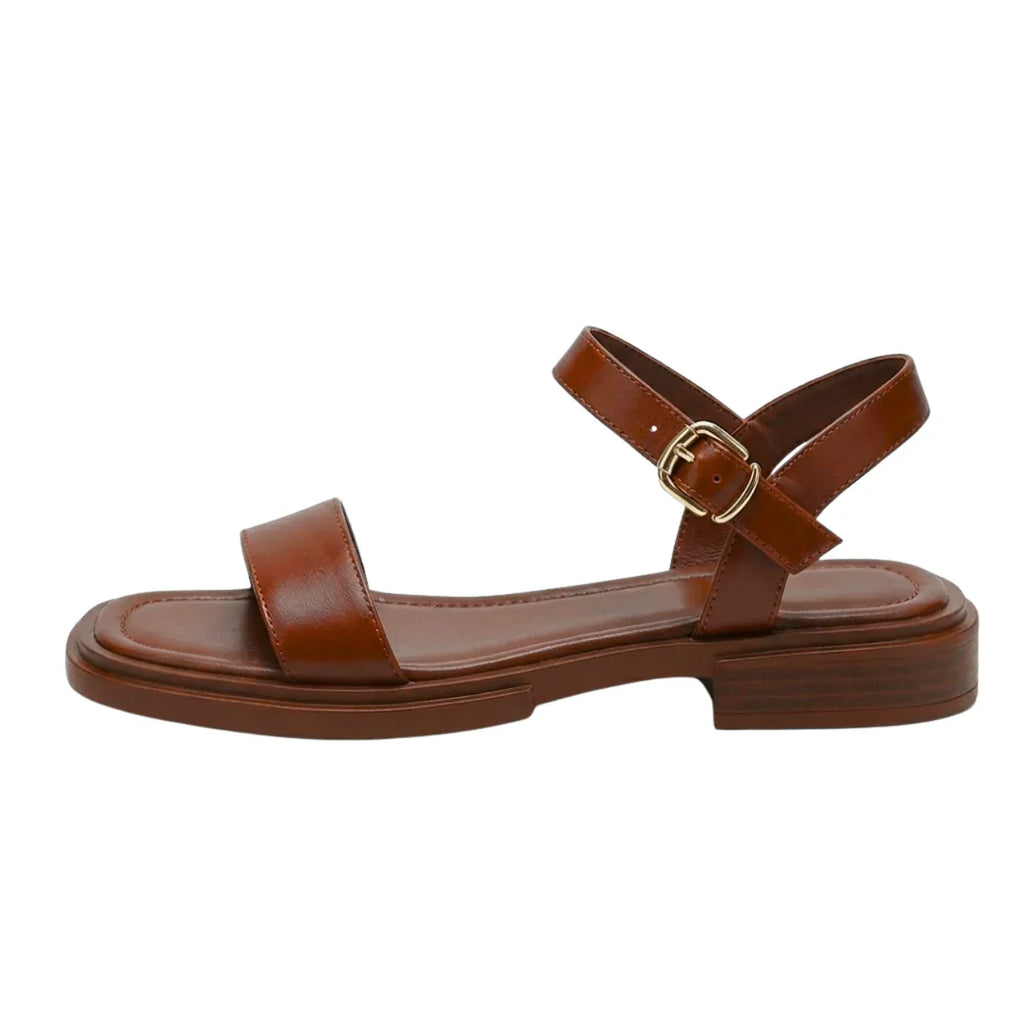 Women's Leather Flat Sandals for Summer