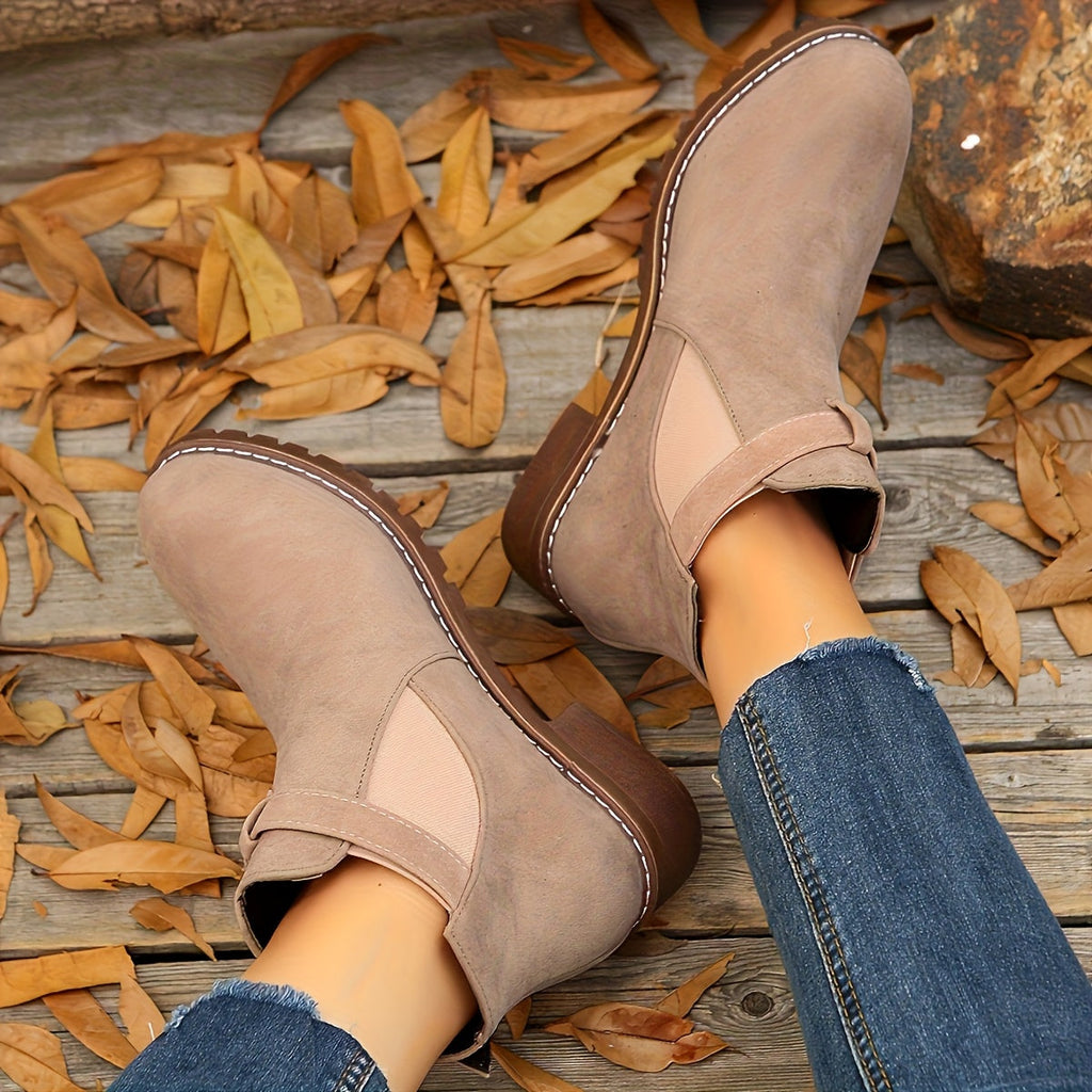 Women’s Buckle Ankle Boots with Low Block Heel