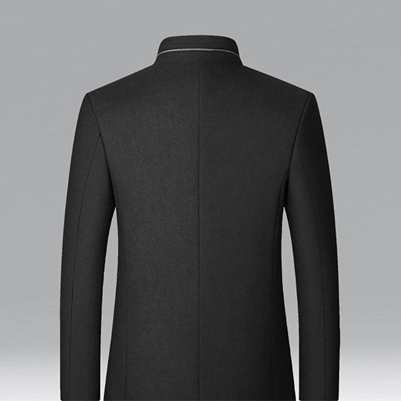 Men's Stand-Collar Lined Trench Coat | Tailored Fit
