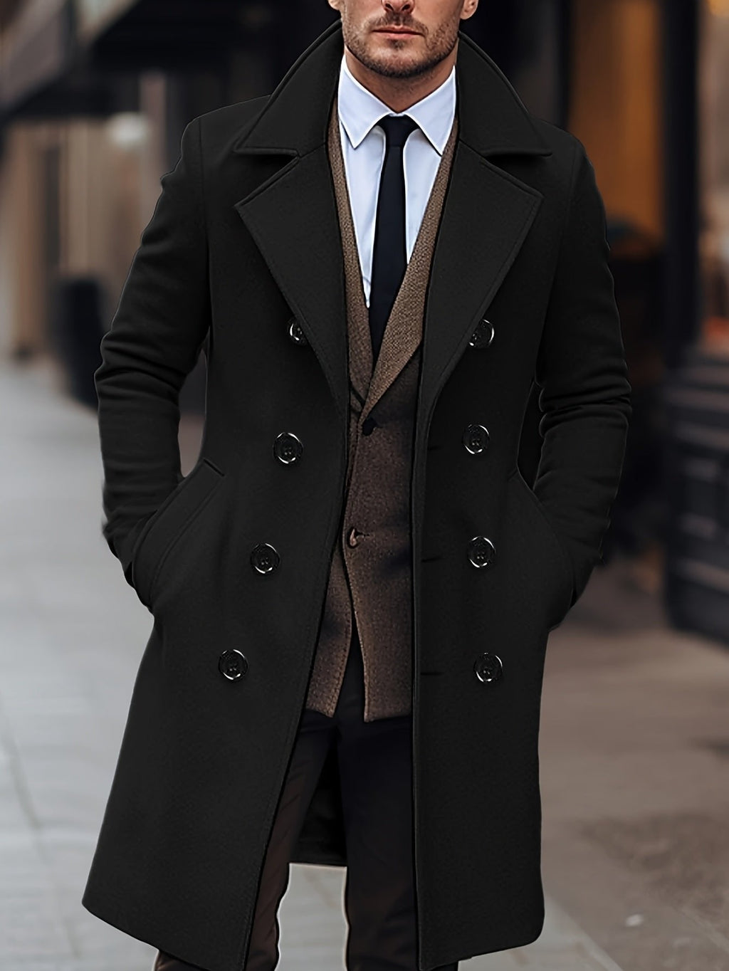 Men's Double-Breasted Trench Coat | Tailored Fit