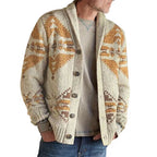 Men's Aztec Pattern Shawl Collar Knitted Cardigan