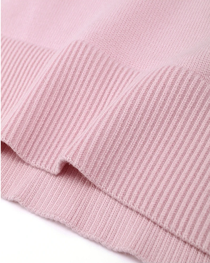 Damski oversize’owy sweter z dzianiny z okrągłym dekoltem