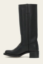 Women's Leather Mid Calf Block Heel Boots