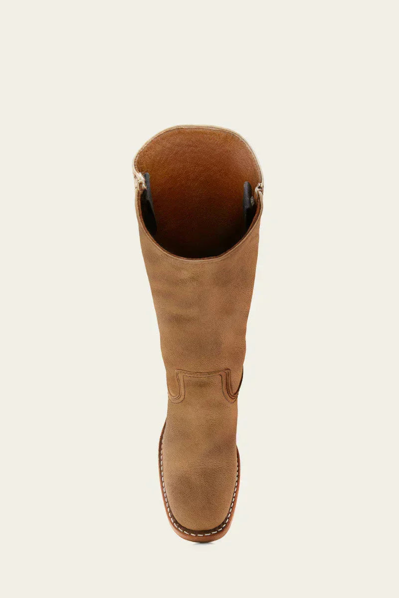 Women's Leather Mid Calf Block Heel Boots