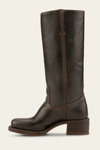Women's Leather Mid Calf Block Heel Boots