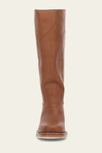 Women's Leather Mid Calf Block Heel Boots