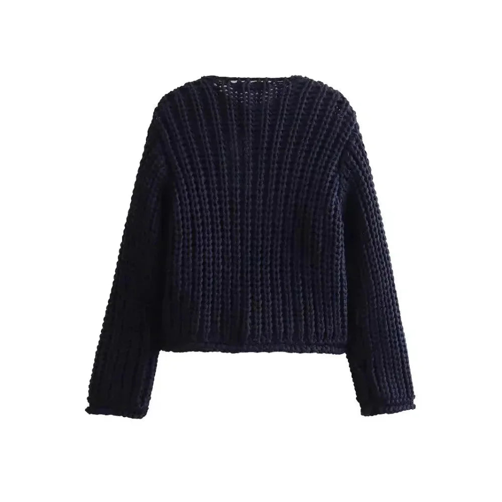 Women’s Chunky Knit Button Cardigan with Pockets