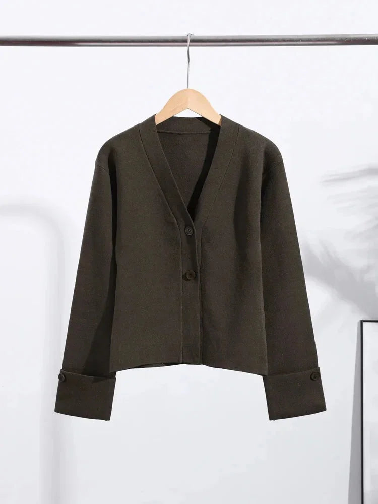 Women’s Oversized V-Neck Button Cardigan
