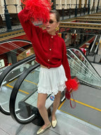 Women’s Feather Cuff Button Cardigan