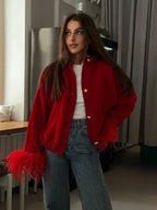 Women’s Feather Cuff Button Cardigan