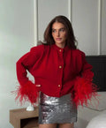 Women’s Feather Cuff Button Cardigan