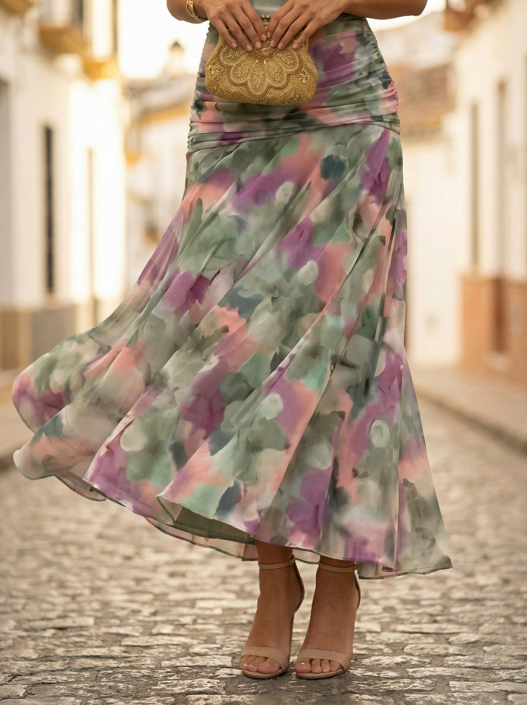 Women's Off Shoulder Ruched Chiffon Evening Dress