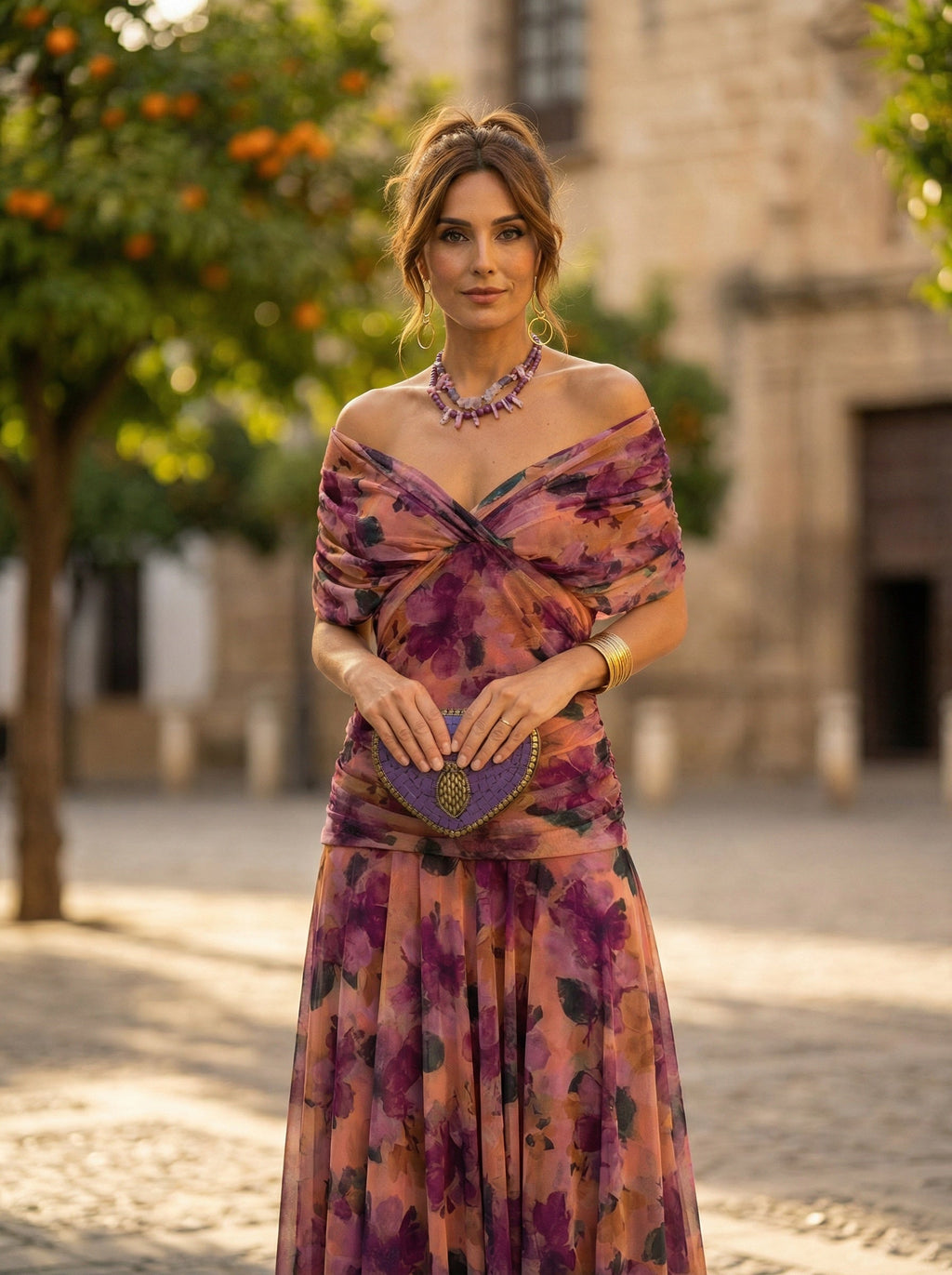 Women's Off Shoulder Ruched Chiffon Evening Dress
