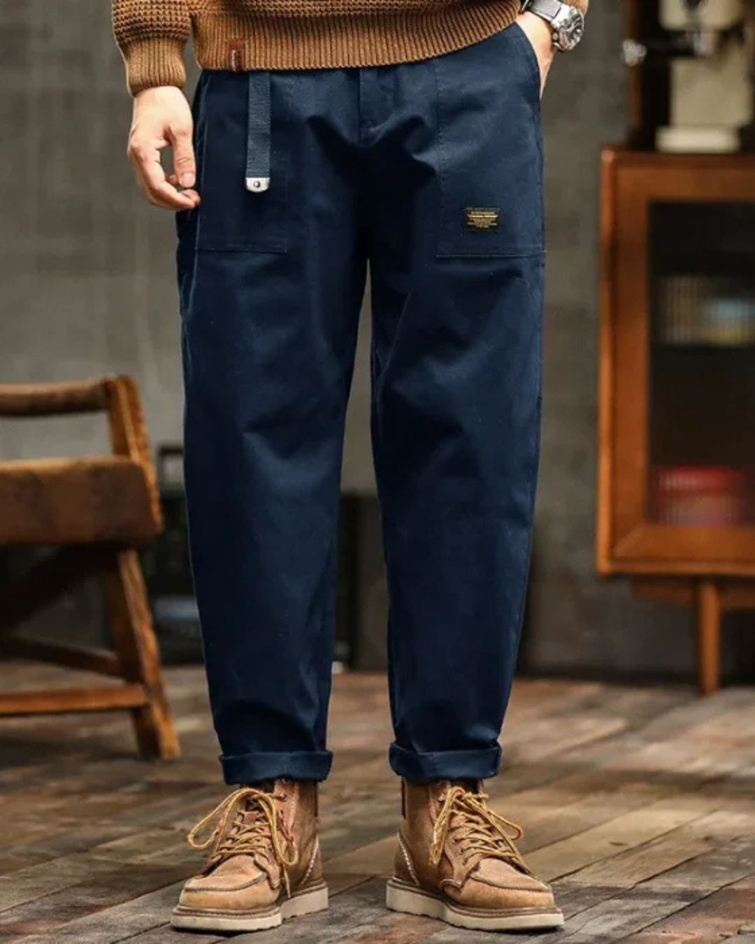 Pantalon cargo utilitaire pour homme à coupe décontractée