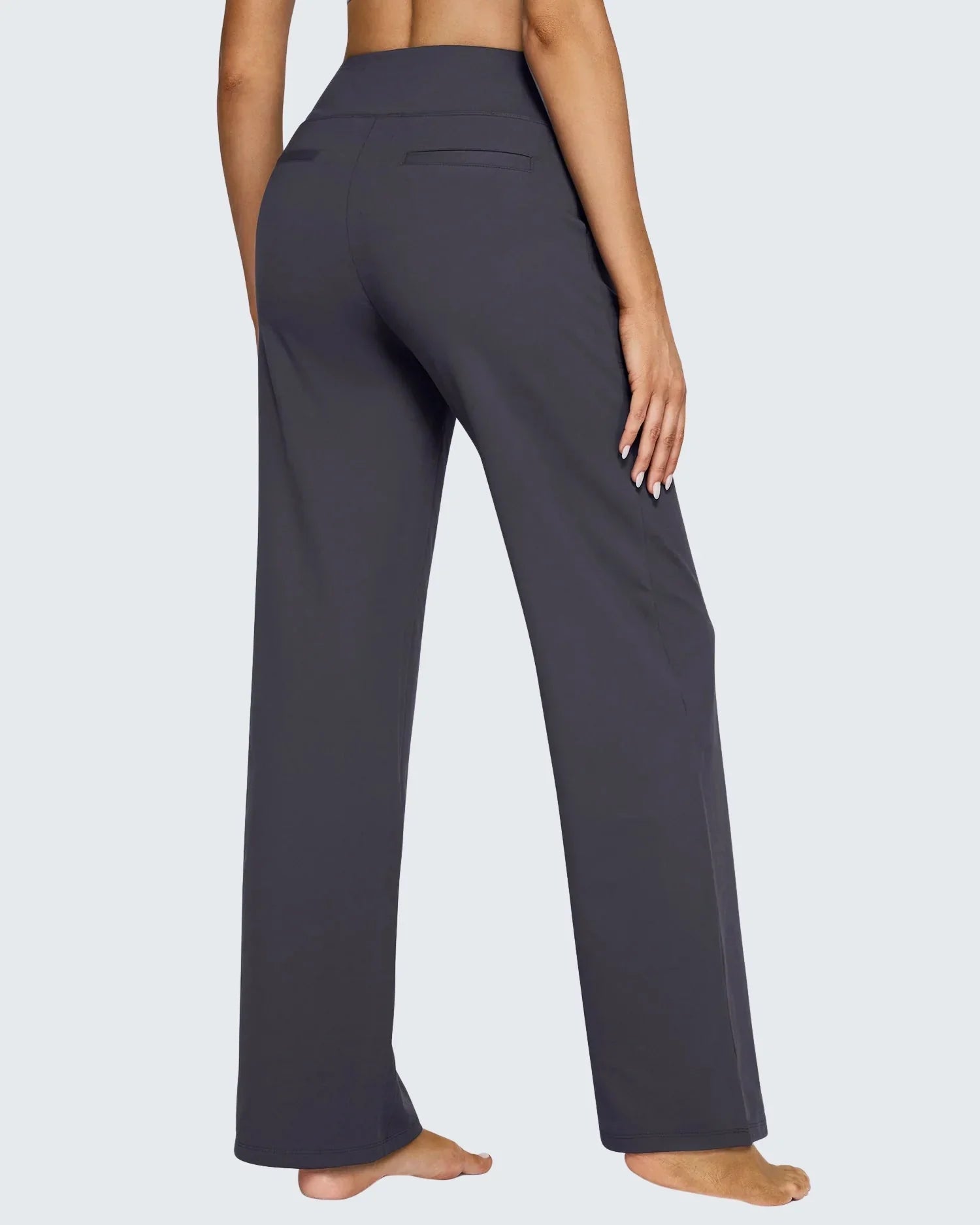 Pantalon large taille haute avec poches pour femme